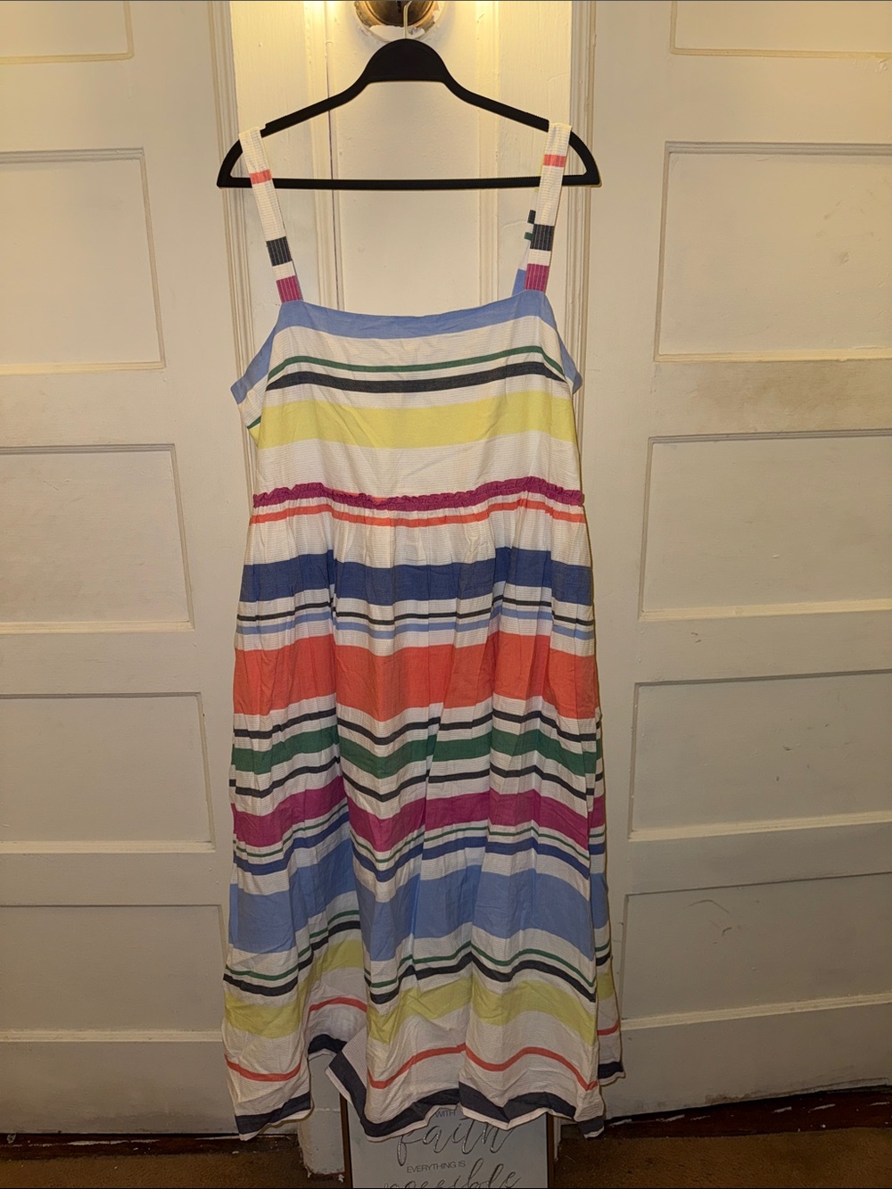 GAP Striped Cotton Sundress in White, Blue, Green, Yellow